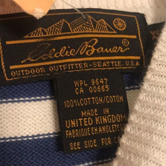 NWT Eddie Bauer Blue & White Stripe Sweater XS P - Picture 9 of 10